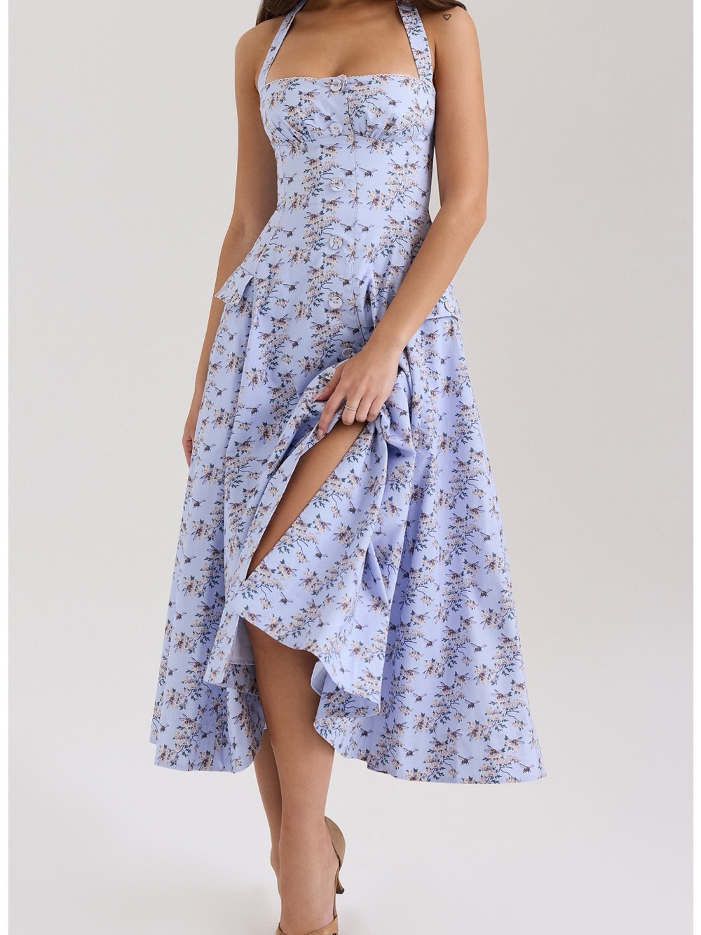 House of CB | Claudia Floral Halter Midi Dress Size XS